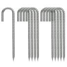 Ground Stakes QNLONG 30 cm galvanizado J-Hook 10 unidades
