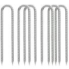 Ground Stakes QNLONG Heavy Duty, 30 cm, vergalhão em U, 6 unidades