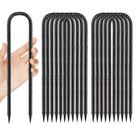 Ground Stakes QNLONG Rebar 30 cm Heavy Duty U Hook 12 unidades