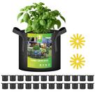 Grow Bags iPower, pacote com 24 unidades, tecido não tecido de 11 litros com alças de nylon