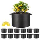 Grow Bags Simple Deluxe, 15 galões, pacote com 12 vasos de plantio pretos