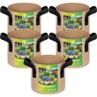 Grow Bags YSSOA, tecido não tecido pesado de 1 galão, pacote com 5 Grow Bags YSSOA, tecido não tecido pesado de 1 galão, pacote com 5