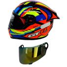 GTRacing Bolt Laranja Com Amarelo e Azul FW3 + Viseira FW3