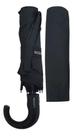 Guarda Chuva Automático Cabo Curvo Masculino Cor Preto Desenho do tecido Preto