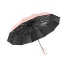 Guarda-chuva Automático Extra Grande De 12 Varetas, Resistente Ao Vento, Portátil, Dobrável, Preto
