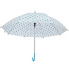 Guarda-chuva cabo longo abertura automática transparente hl bolinha azul