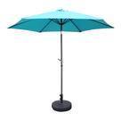 Guarda-chuva de pátio St. Kitts em alumínio de 2,7 m com manivela - azul aqua