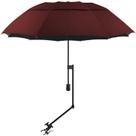 Guarda-chuva de praia XLINGZA UPF 50+ com braçadeira ajustável Wine XXL