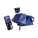 Guarda-chuva Dobrável Feminino Azul Verde Roxo Com Estampa De Gato Cartoon, Totalmente Automático,