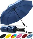 Guarda-chuva Rain-Mate Compact Travel à prova de vento 9 costelas 107 cm