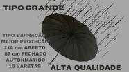 Guarda Chuva Sombrinha Automático 16 Varetas Preto 114 cm