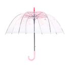 Guarda-chuva ThreeH Elegant Arch à prova de vento transparente rosa