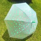 Guarda Chuva transparente de bolinhas automático bengala