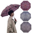 Guarda Chuva Xadrez Reforçado Estampas Coloridas Cabo Reto Dobrável Potátil