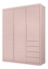 Guarda-eoupa Pérola Guarda Roupa 3 Portas e 4 Gavetas Rose