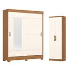 Guarda Roupa 02 portas de Correr Amsterdã B66 com Armário Multiuso Margarida Cinamomo Off White- Henn Briz Guarda Roupa 02 portas de Correr Amsterdã B66 com Armário Multiuso Margarida Cinamomo Off White- Henn Briz