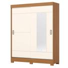 Guarda Roupa 02 portas de Correr com Espelho Amsterdã B66 Cinamomo Off White - Henn - Briz