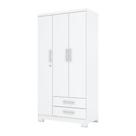 Guarda Roupa 03 portas e 02 Gavetas Açaí DA133 Branco - Henn Guarda Roupa 03 portas e 02 Gavetas Açaí DA133 Branco - Henn