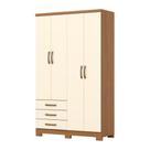 Guarda Roupa 04 portas e 03 Gavetas Caju DA135 Cinamomo Off White - Henn