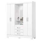 Guarda Roupa 04 portas e 03 Gavetas Nápole B24 Branco - Henn - Briz Guarda Roupa 04 portas e 03 Gavetas Nápole B24 Branco - Henn - Briz