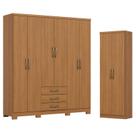 Guarda Roupa 06 portas e 03 Gavetas Caju DA136 com Armário Multiuso Margarida Cinamomo - Henn