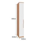 Guarda Roupa 1 Porta Com Prateleira 234cm Setiba Plus Carvalho/Branco