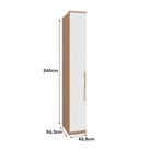 Guarda Roupa 1 Porta Com Prateleira 245cm Setiba Plus Carvalho/Branco