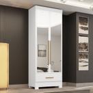 Guarda-Roupa 100% MDF 2 Portas 1 Gaveta com Espelhos Smart Plus Espresso Móveis