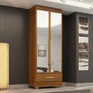 Guarda-Roupa 100% MDF 2 Portas 1 Gaveta com Espelhos Smart Plus Espresso Móveis