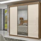 Guarda-roupa 100% Mdf 3 Portas de Correr com Espelhos Istambul