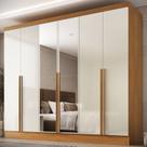 Guarda-roupa 100% Mdf 6 Portas 3 Gavetas com Espelhos Lisboa Yescasa