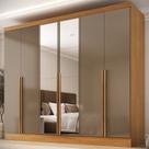 Guarda-roupa 100% Mdf 6 Portas 3 Gavetas com Espelhos Lisboa Yescasa