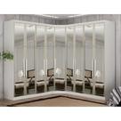 Guarda Roupa 100% MDF Espelhado 9 Portas 6 Gavetas - Linea-Branco - Móveis Novo Horizonte