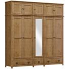Guarda Roupa 10p 3g Espelho Madeira Maciça 220 Cm 9139 Freijo Milani Store