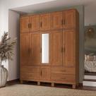 Guarda-roupa 11 Portas 4 Gavetas com Espelho Madeira Maciça