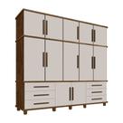 Guarda Roupa 12 Portas 6 Gavetas e Sapateira Hawking Malbec/Off White G37 - Gran Belo Guarda Roupa 12 Portas 6 Gavetas e Sapateira Hawking Malbec/Off White G37 - Gran Belo