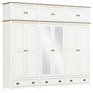 Guarda Roupa 12P 3G Espelho Madeira Maciça 261 cm 9134 Branco Freijo Milani Store