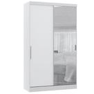 Guarda Roupa 134,5cm 2 Portas De Correr Com Espelho Alpes Luciane Móveis Branco Pf-branco Pf