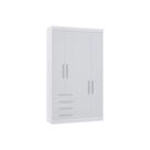 Guarda Roupa 134,5cm 4 Pts E 4 Gavetas Alpes Luciane Móveis Branco Pf-branco Pf
