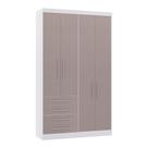 Guarda Roupa 134,5cm 4 Pts E 4 Gavetas Alpes Luciane Móveis Branco Pf-cinammon Pf