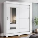 Guarda-roupa 163cm 2 Portas Deslizantes Com Espelho Briz B66 - Branco