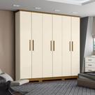 Guarda-roupa 195cm 6 Portas 3 Gavetas Cover Henn - Off White/Nature