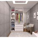 Guarda Roupa 2 Peças, 3 Gavetas, 1 Cabideiro Branco Branco