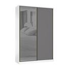 Guarda Roupa 2 Portas 159cm Prata Branco Com Cinza Puro