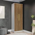 Guarda-Roupa 2 Portas 2 Cabideiros Kappesberg Adapt Branco/Nogueira 80cm