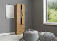 Guarda Roupa 2 Portas 2 Gavetas Dakota MDP 47x172x35,5cm Carvalho 8012
