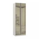 Guarda-Roupa 2 Portas 3 Gavetas com Vidro Reflecta 80cm Prime Plus Luciane Guarda-Roupa 2 Portas 3 Gavetas com Vidro Reflecta 80cm Prime Plus Luciane