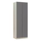Guarda-roupa 2 Portas 80 Cm Legno Crema Com Cinza Puro