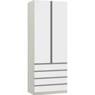 Guarda-roupa 2 Portas 90 Cm Legno Crema Com Branco Mat