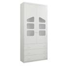 Guarda Roupa 2 Portas Algodão Doce 100% MDF para Quarto Infantil de Bebê - Phoenix Baby